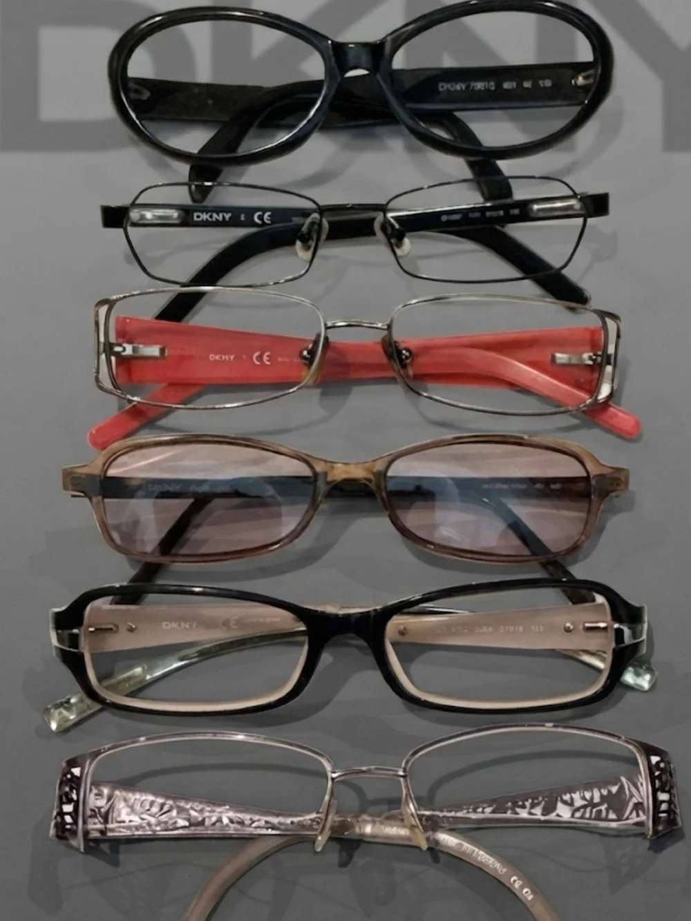 6 pairs lot authentic DKNY Donna Karen prescription designer eyeglasses frames
